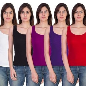 17Hills® Premium Pack of 5 Tank Top Vest Camisole Sando for Women,Girls