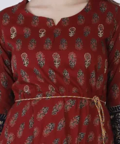 Printed Cotton Rayon Stitched Anarkali Gown